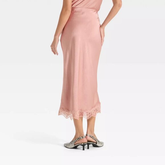 Lace Trim Midi Skirt - Picture 2 of 8